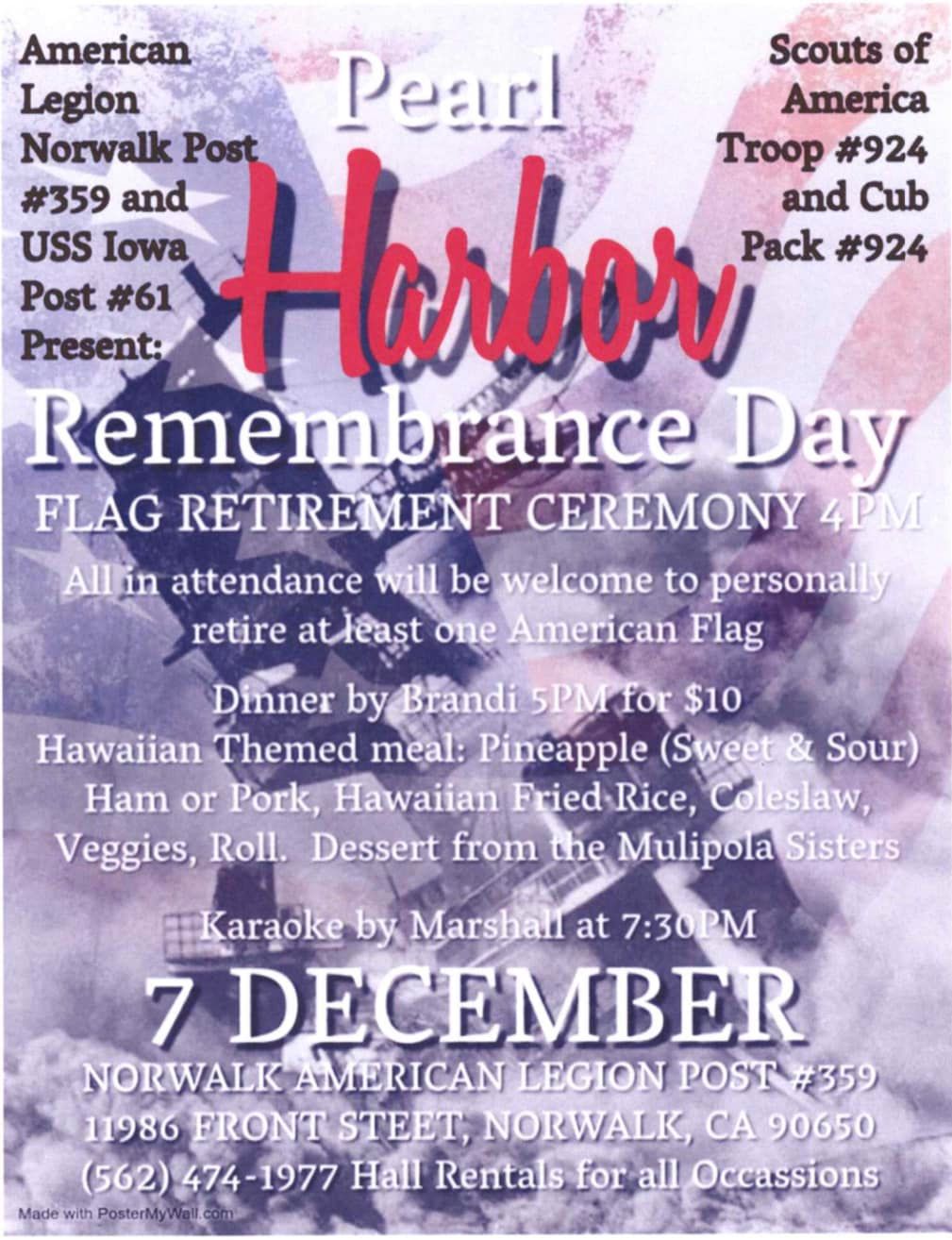 Pearl Habor Remembrance Day Flag Retiring 