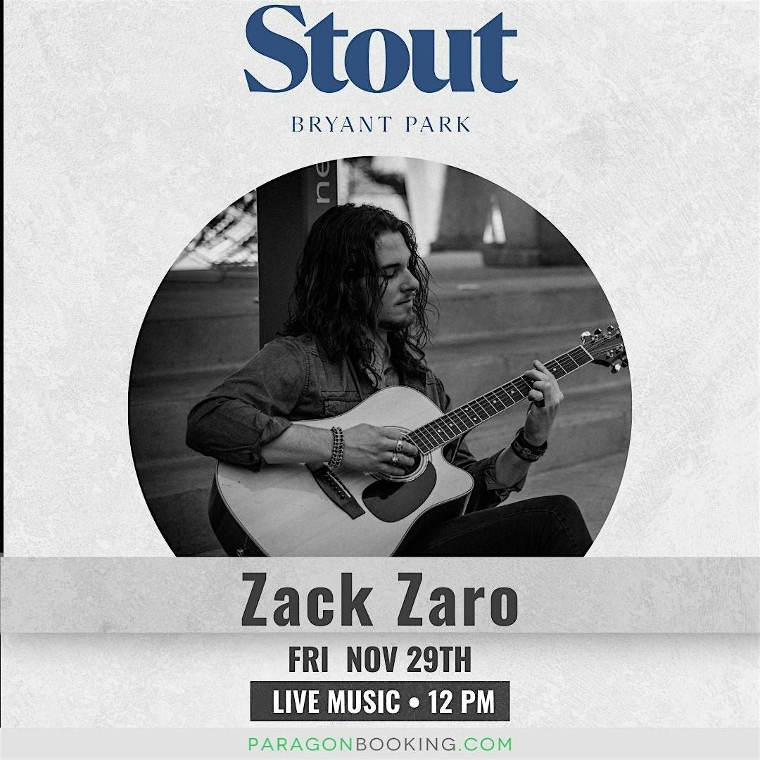 Music at the Bar :  Live Music in Midtown Manhattan featuring Zack Zaro at Stout NYC Bryant Park