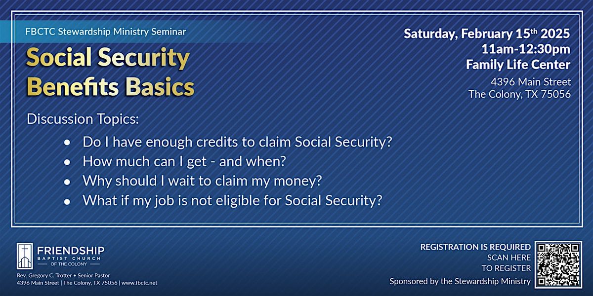 Social Security Benefits Basics Seminar