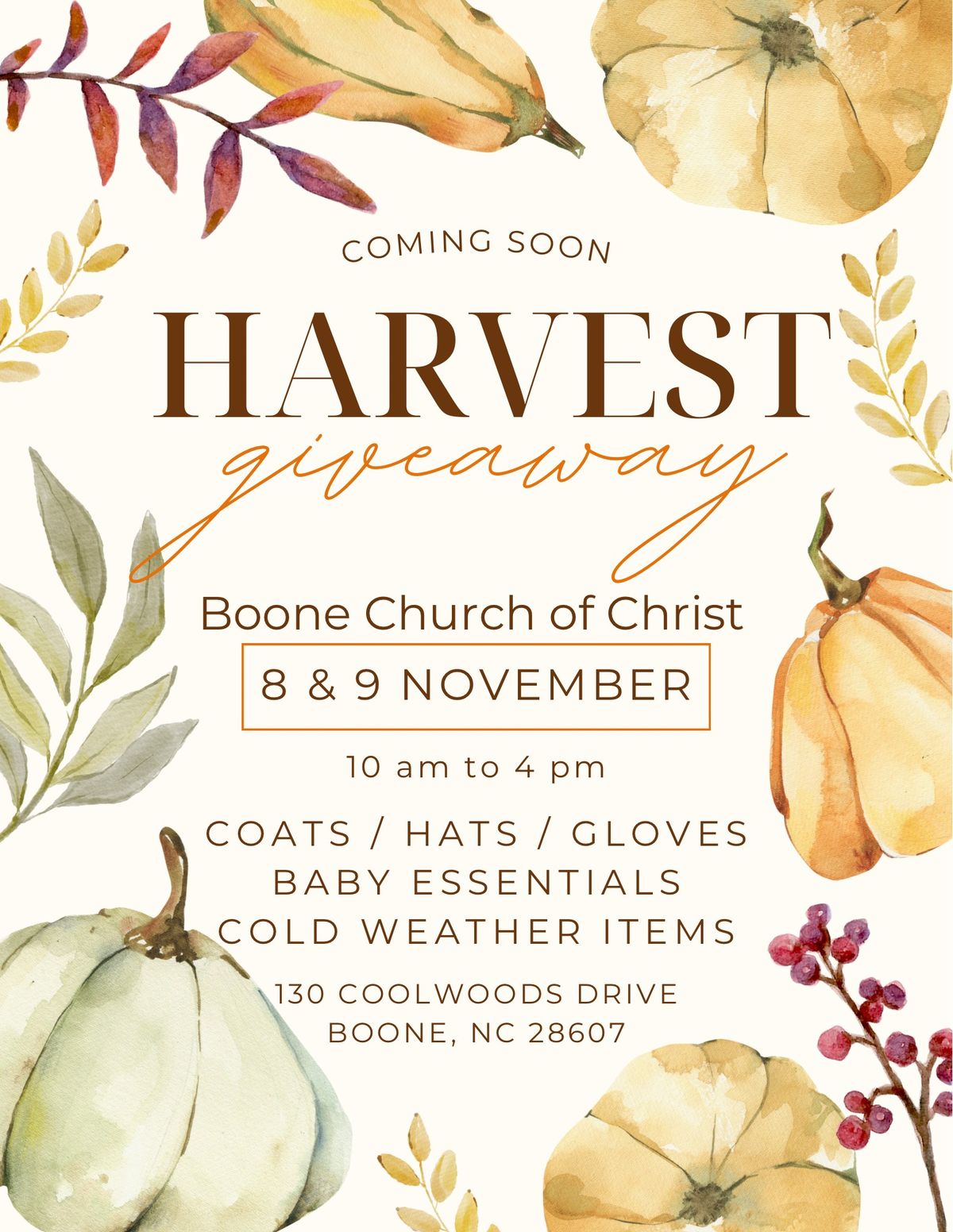 Cold Weather Supply Drive at Boone Church of Christ