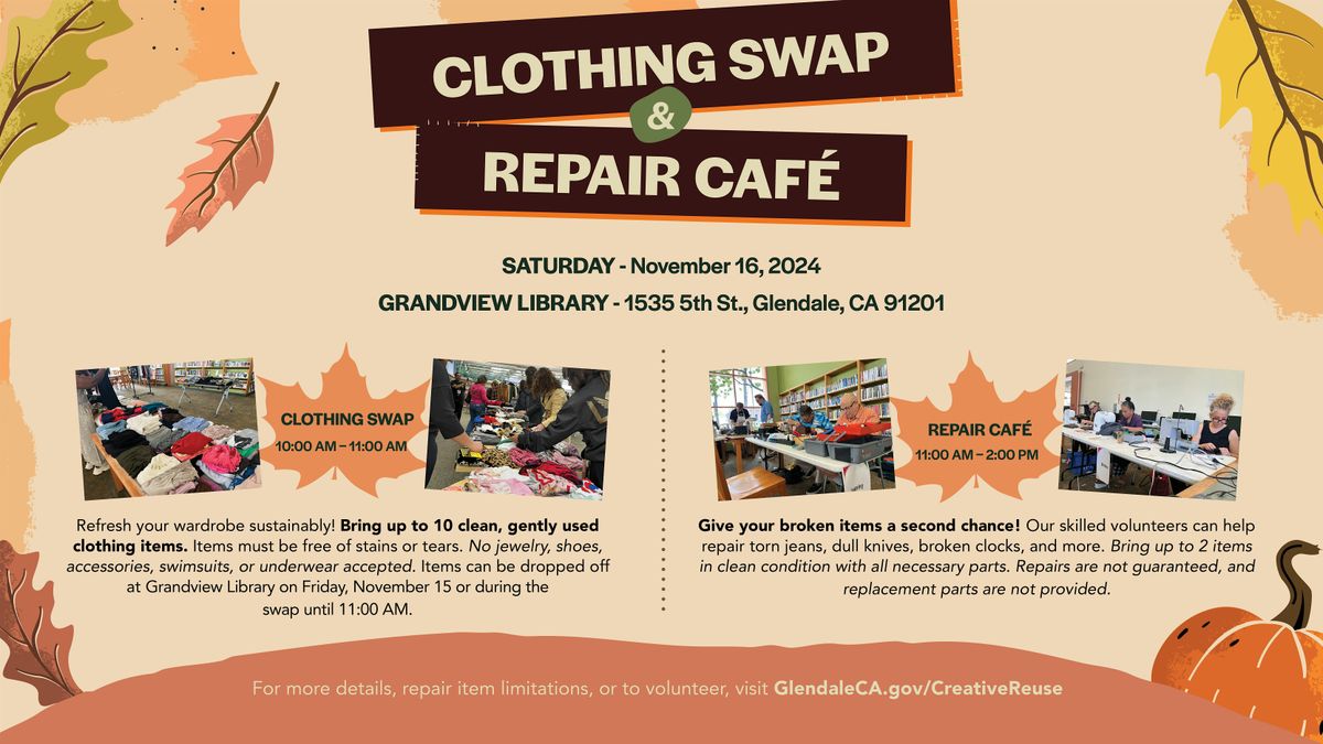 Clothing Swap and Repair Cafe