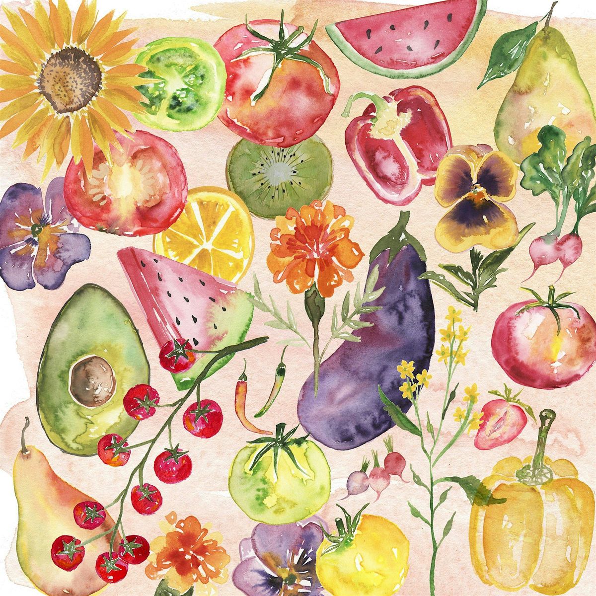 Feast & Floral Watercolor Party