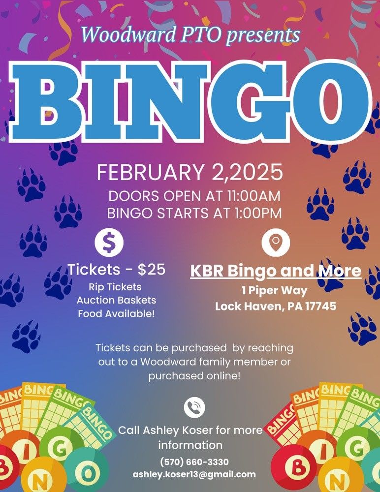 Woodward Elementary PTO Cash Bingo Fundraiser