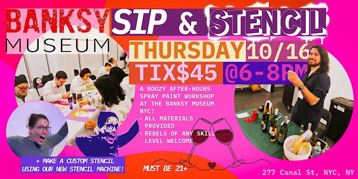 Sip and Stencil Spray Paint evening workshop