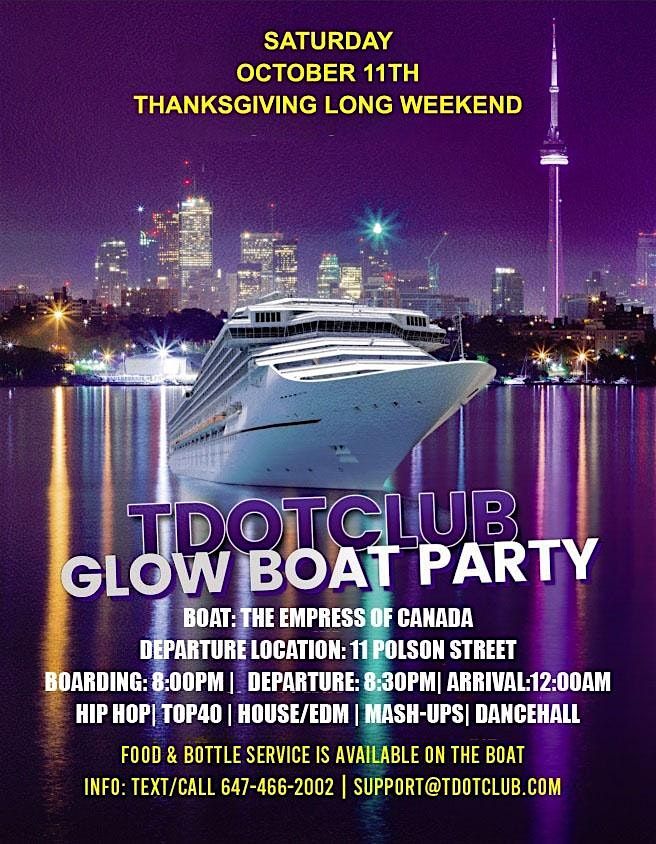 Toronto Boat Party October 11 Saturday