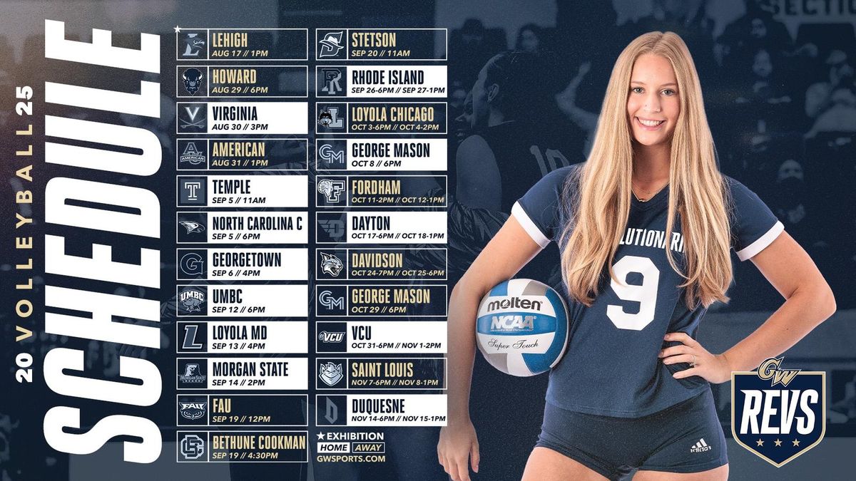 Parking Temple Owls at George Washington Revolutionaries Womens Volleyball