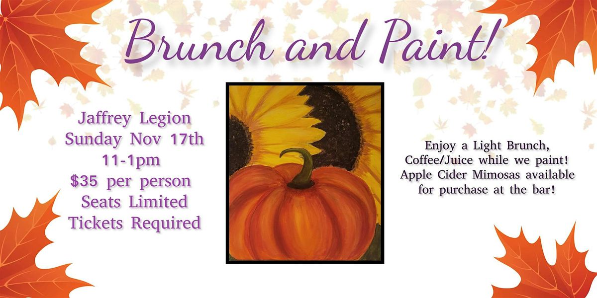 Sunflower Pumpkin, Brunch and Paint - Jaffrey Legion