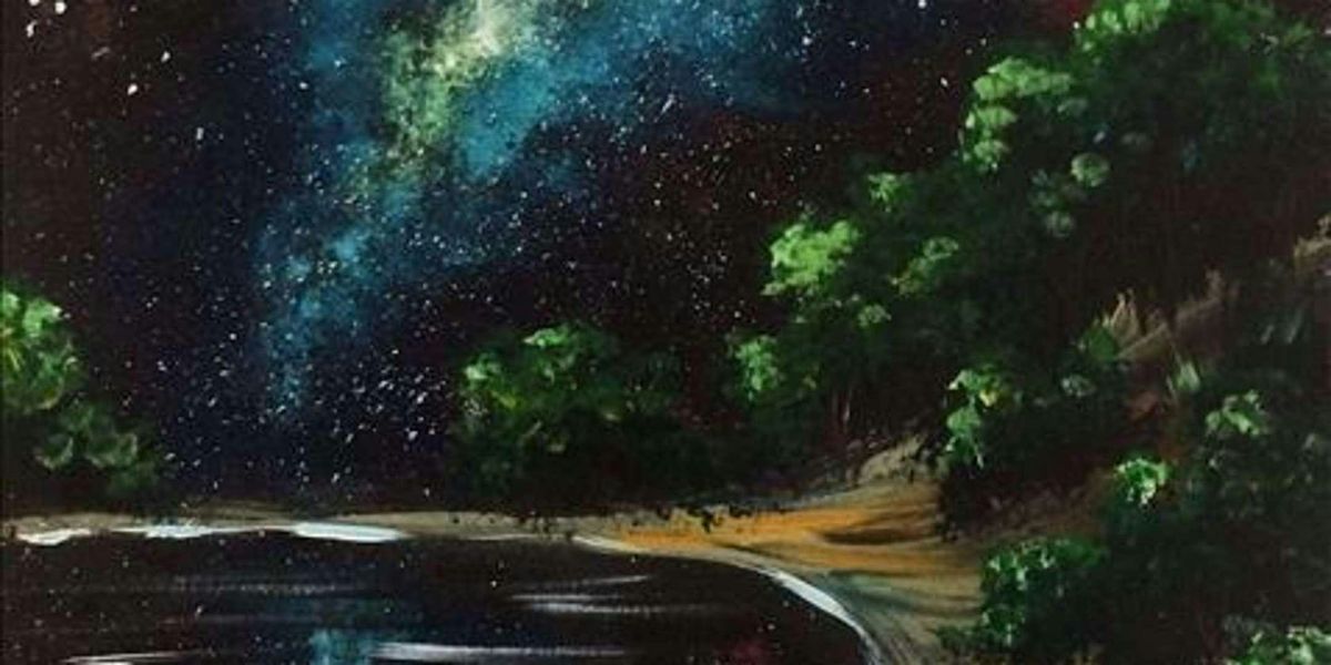 A Dark and Wonderous Starry Night Sky - Paint and Sip by Classpop!\u2122