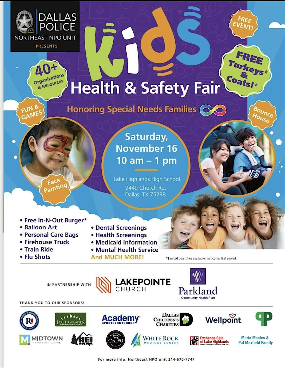Kids Health and Safety Fair presented by Dallas Police Northeast NPO ...