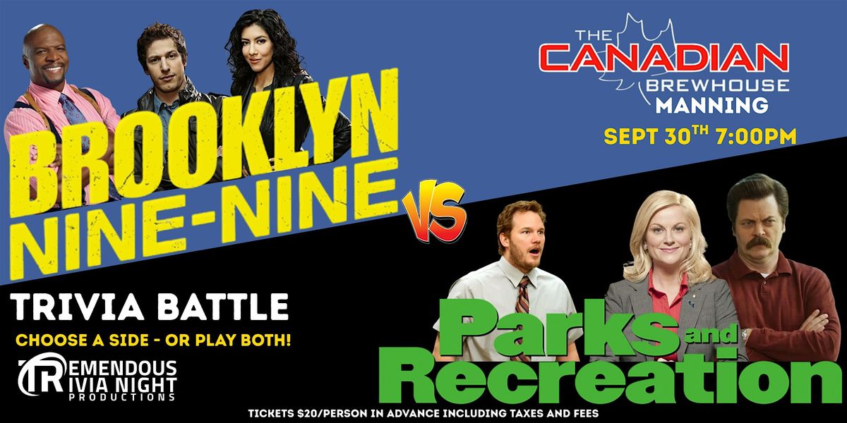 Edmonton The Canadian Brewhouse Brooklyn 99 vs Parks & Rec Trivia Battle