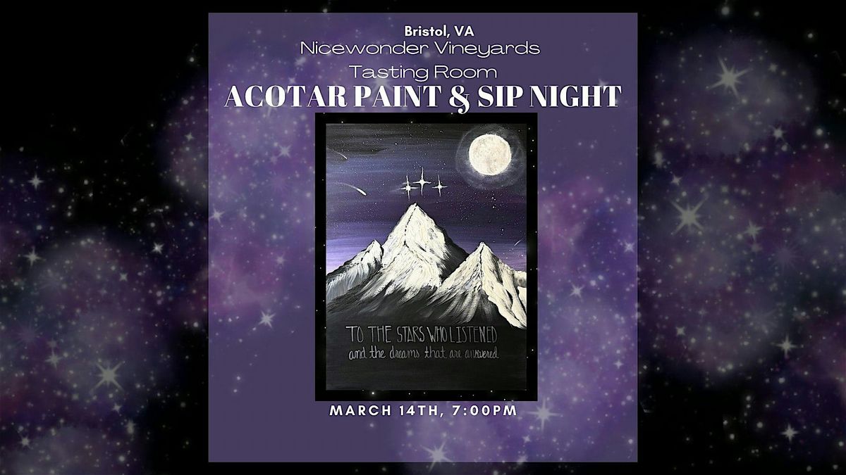 Acotar Paint and Sip Night at Nicewonder Vineyards Tasting Room Bristol, VA