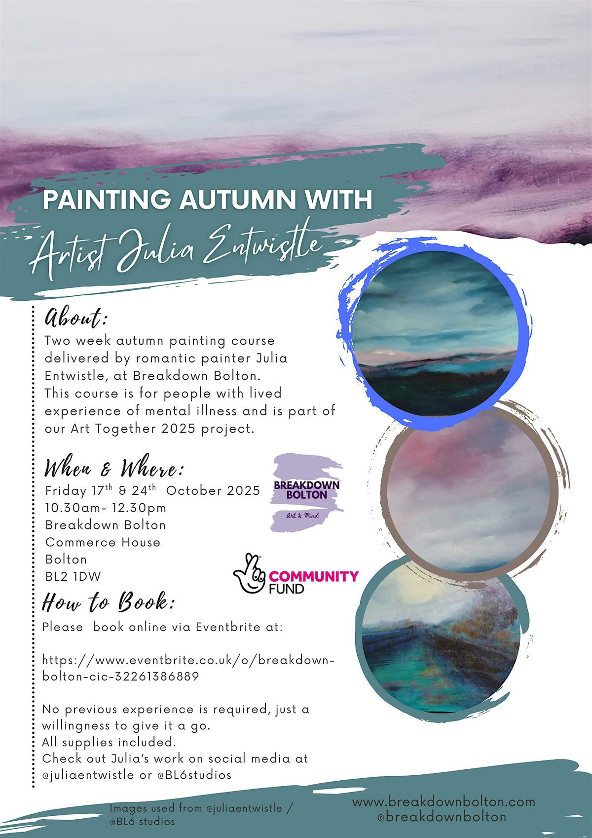 PAINTING AUTUMN: 2 WEEK COURSE  WITH GUEST ARTIST JULIA ENTWISTLE