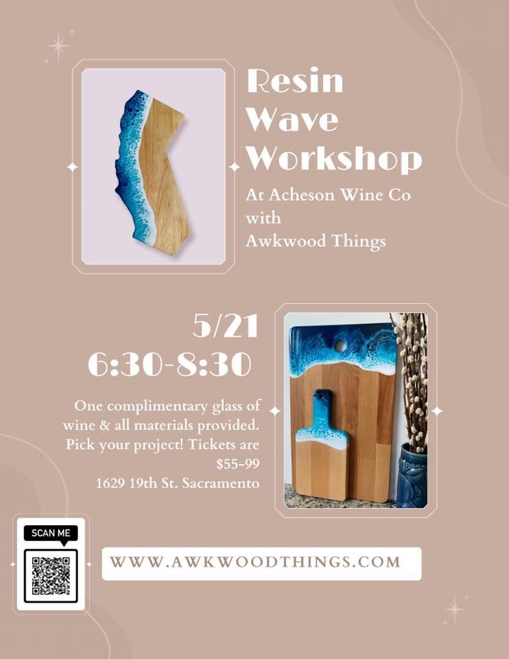 5/21 Resin Wave Charcuterie Board at Acheson Wine Co, Acheson