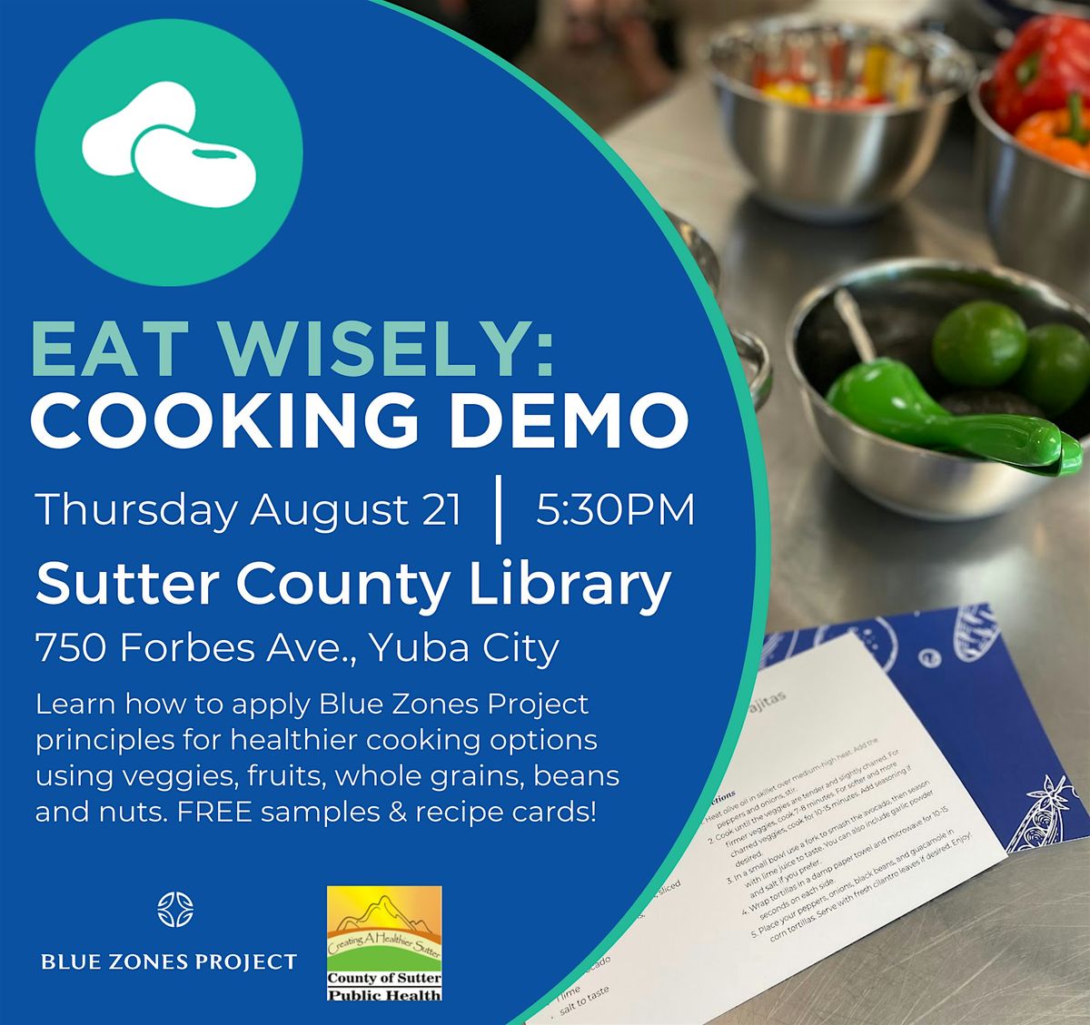 Cooking Demo at Sutter County Library with BZPYS