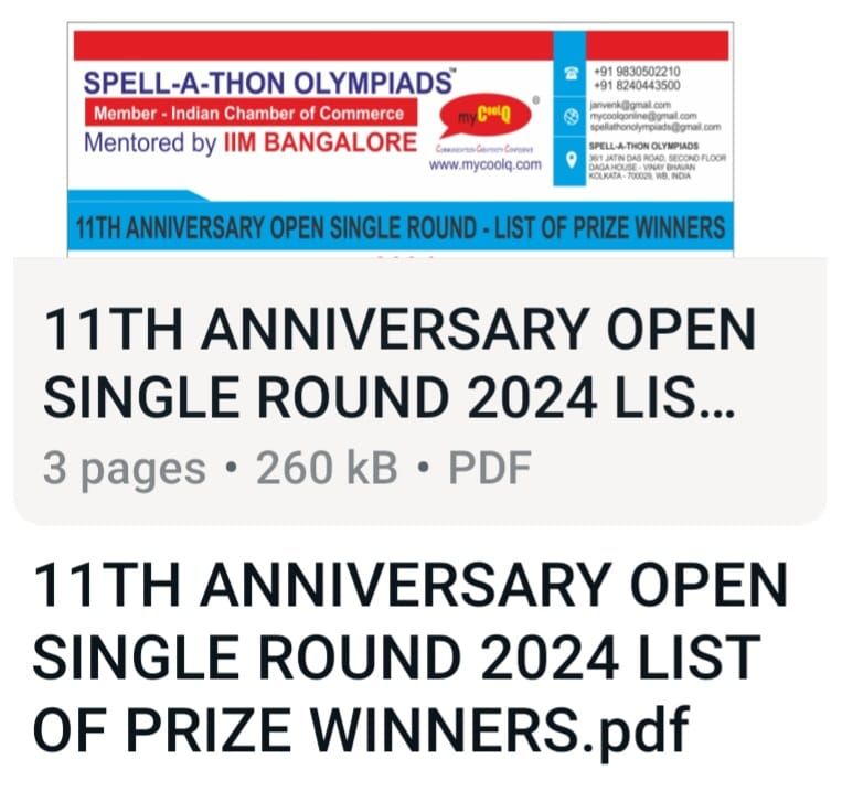 SPELL-A-THON OLYMPIADS Prize Distribution Ceremony