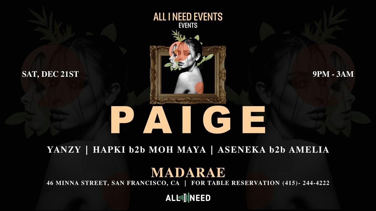 PAIGE [AFRO HOUSE] at Madarae 