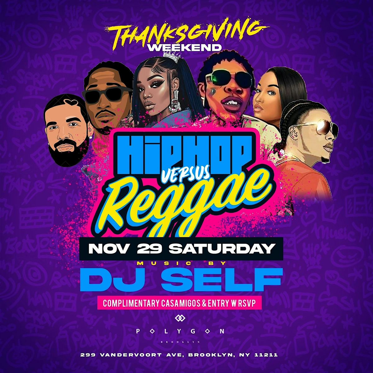 Hip Hop vs Reggae Thanksgiving Weekend at Polygon: Free entry with RSVP