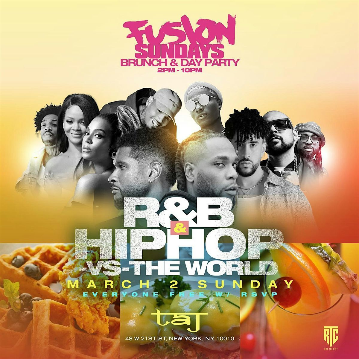 Fusion Sunday R&B vs Hip Hop Brunch and Day Party at Taj