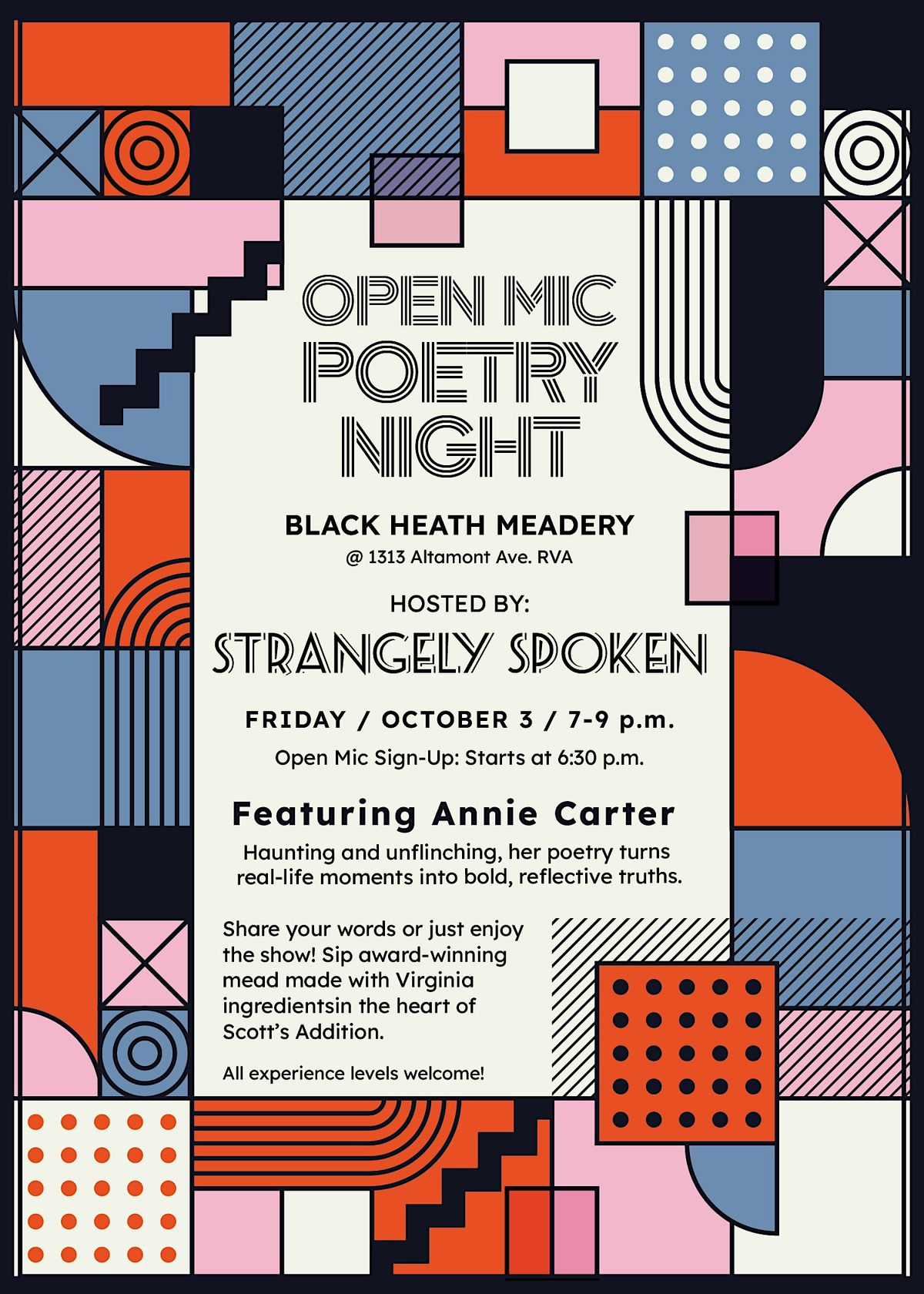 Strangely Spoken: A Night of Open Mic Poetry Featuring Annie Carter