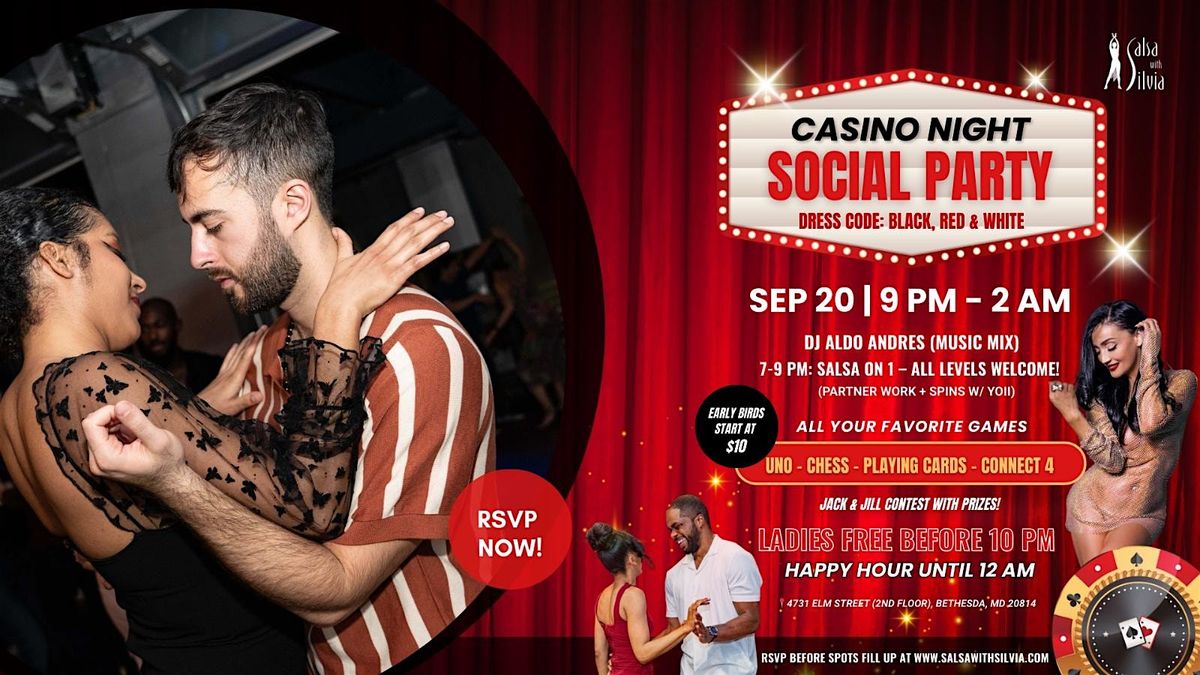 A CASINO NIGHT SOCIAL PARTY WITH A SALSA WORKSHOP by YOII