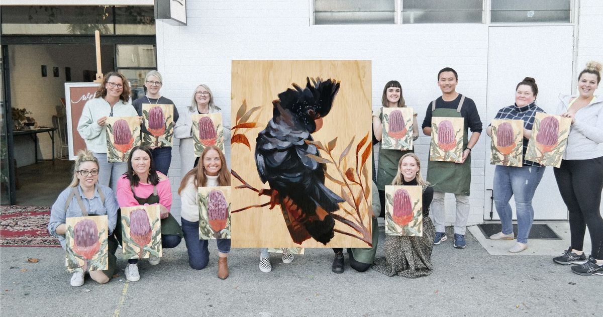 Bird Painting Workshop (Red-tailed Black Cockatoo) - Eleisha Pirouet