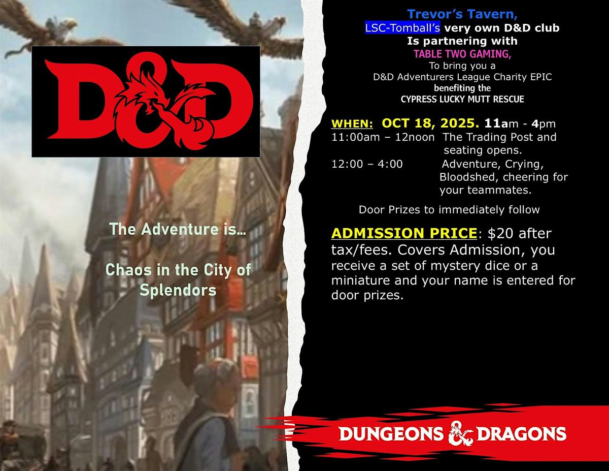 Trevor's Tavern Presents D&D Epic Adventure: Chaos in the City of Splendors