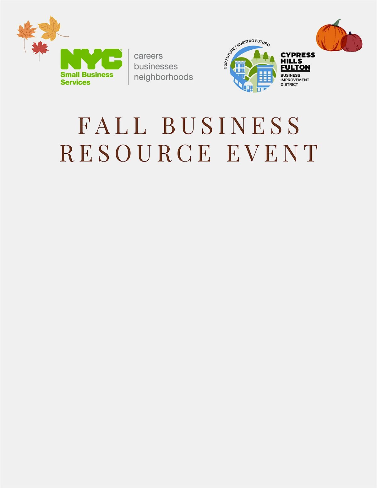 Fall Business Resource Event