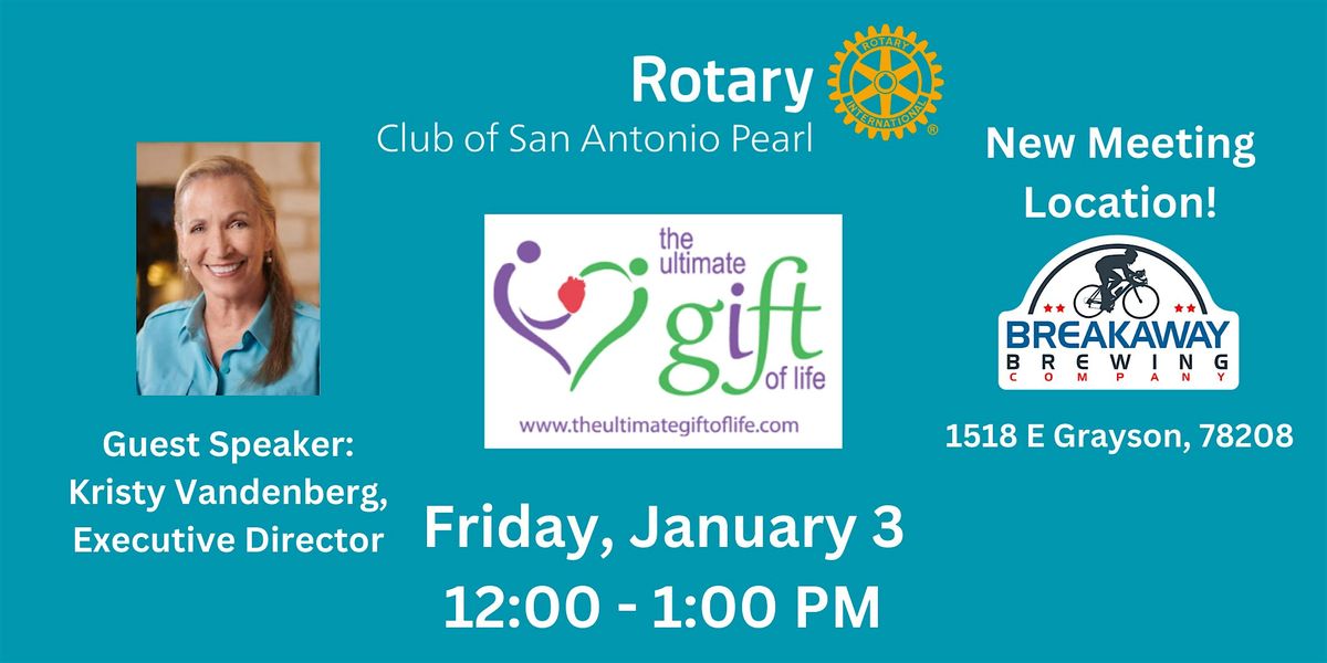 Pearl Rotary welcomes PDG Kristy Vandenberg, Ultimate Gift Life Foundation