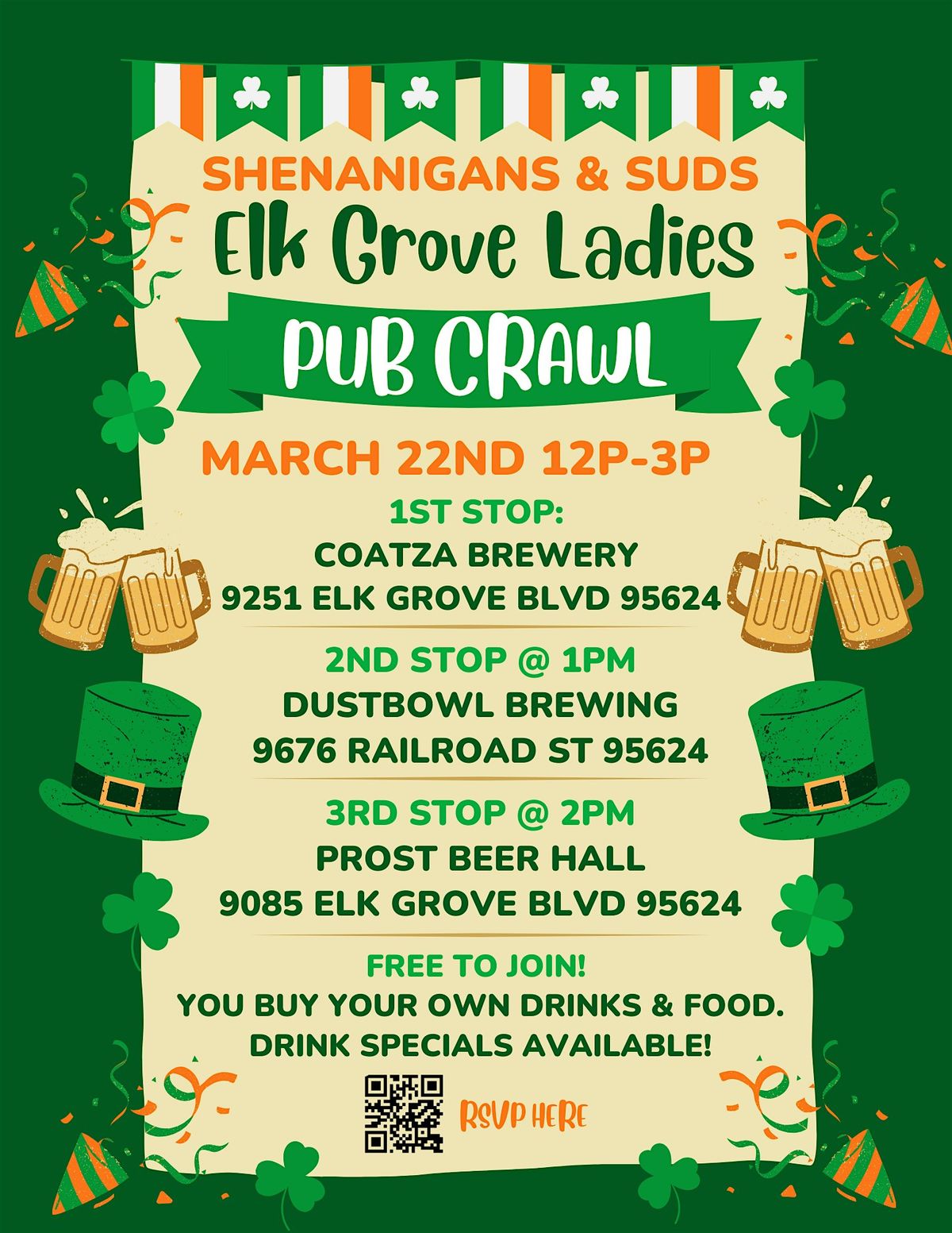 Shenanigans & Suds: Elk Grove Ladies Pub Crawl