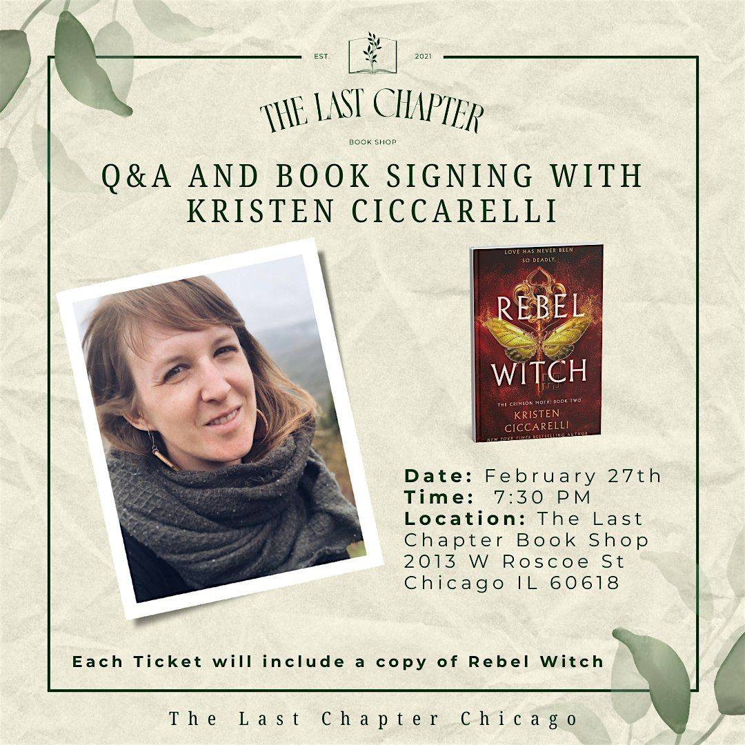 Q&A and book Signing with Kristen Ciccarelli