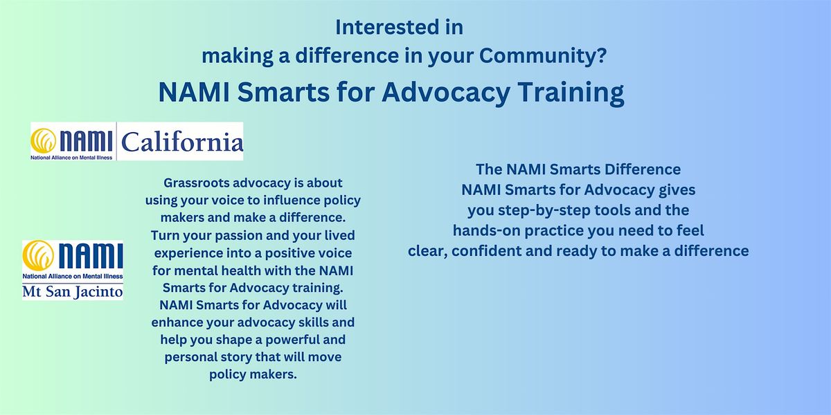 NAMI Smarts for Advocacy- Tell your Story- Public,  Families, Peers