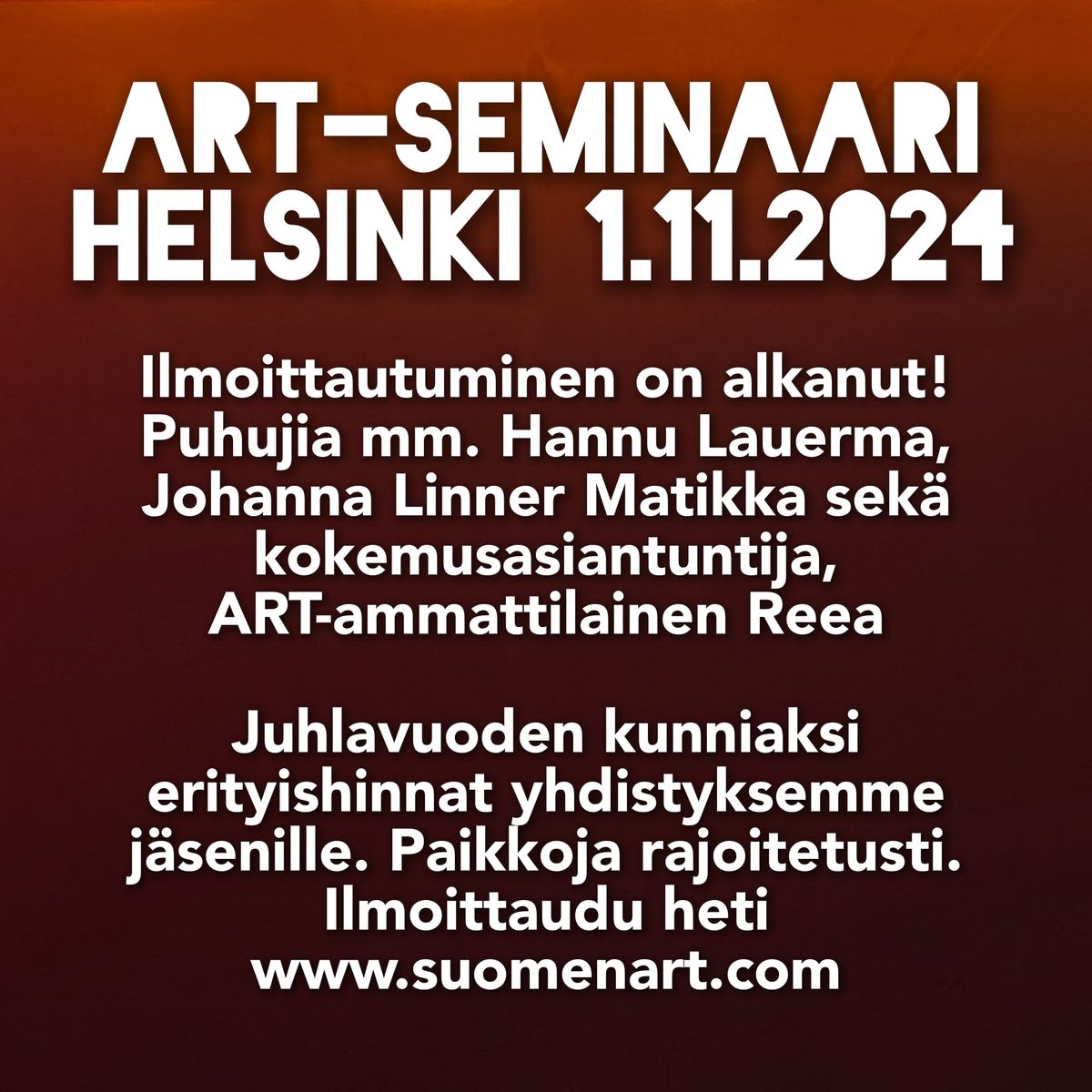 Suomen ART ry 20-vuotisjuhlaseminaari 