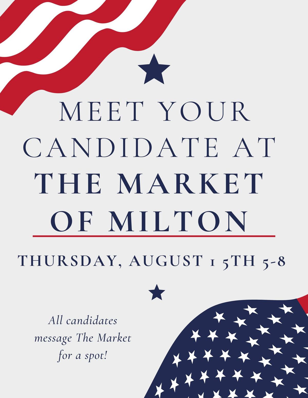 Back To School Bash &  Meet your Candidate @ The Market of Milton 