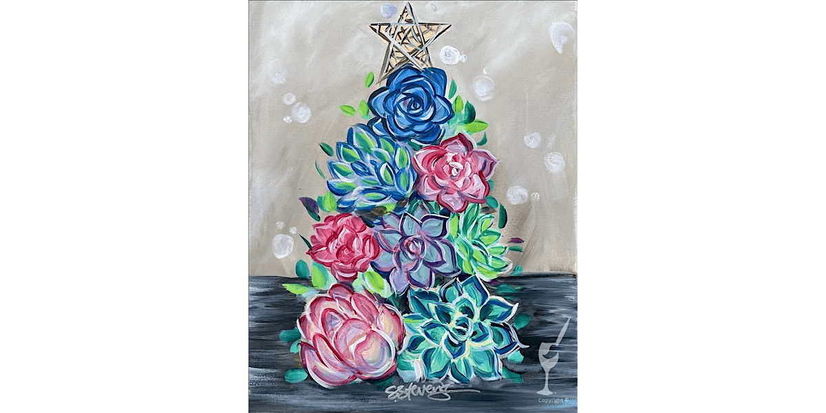 Floral Christmas Tree - Paint and Sip in San Antonio | Classpop!\u2122