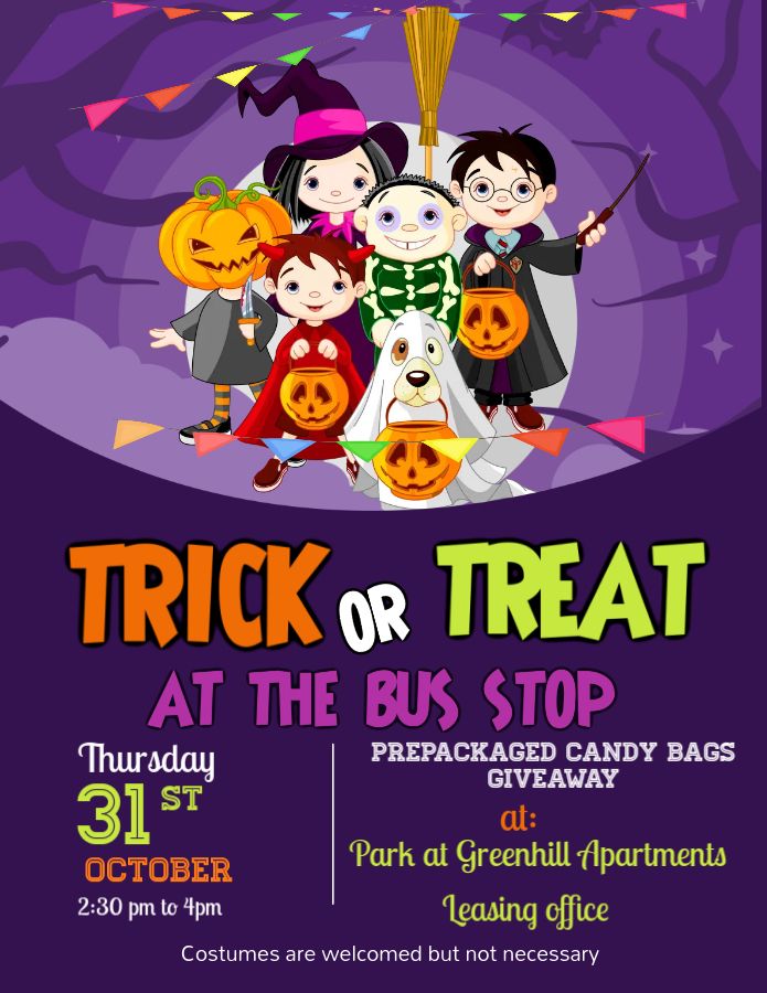 Trick or Treat at the Bus Stop