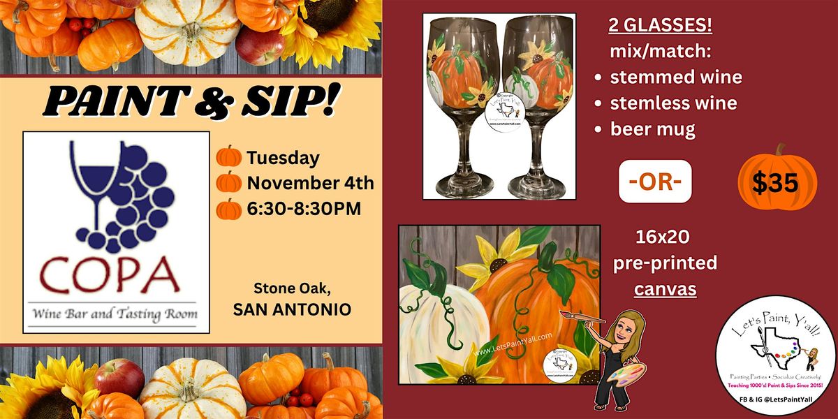 PAINT & SIP - Copa Wine Bar (Stone Oak, SA)