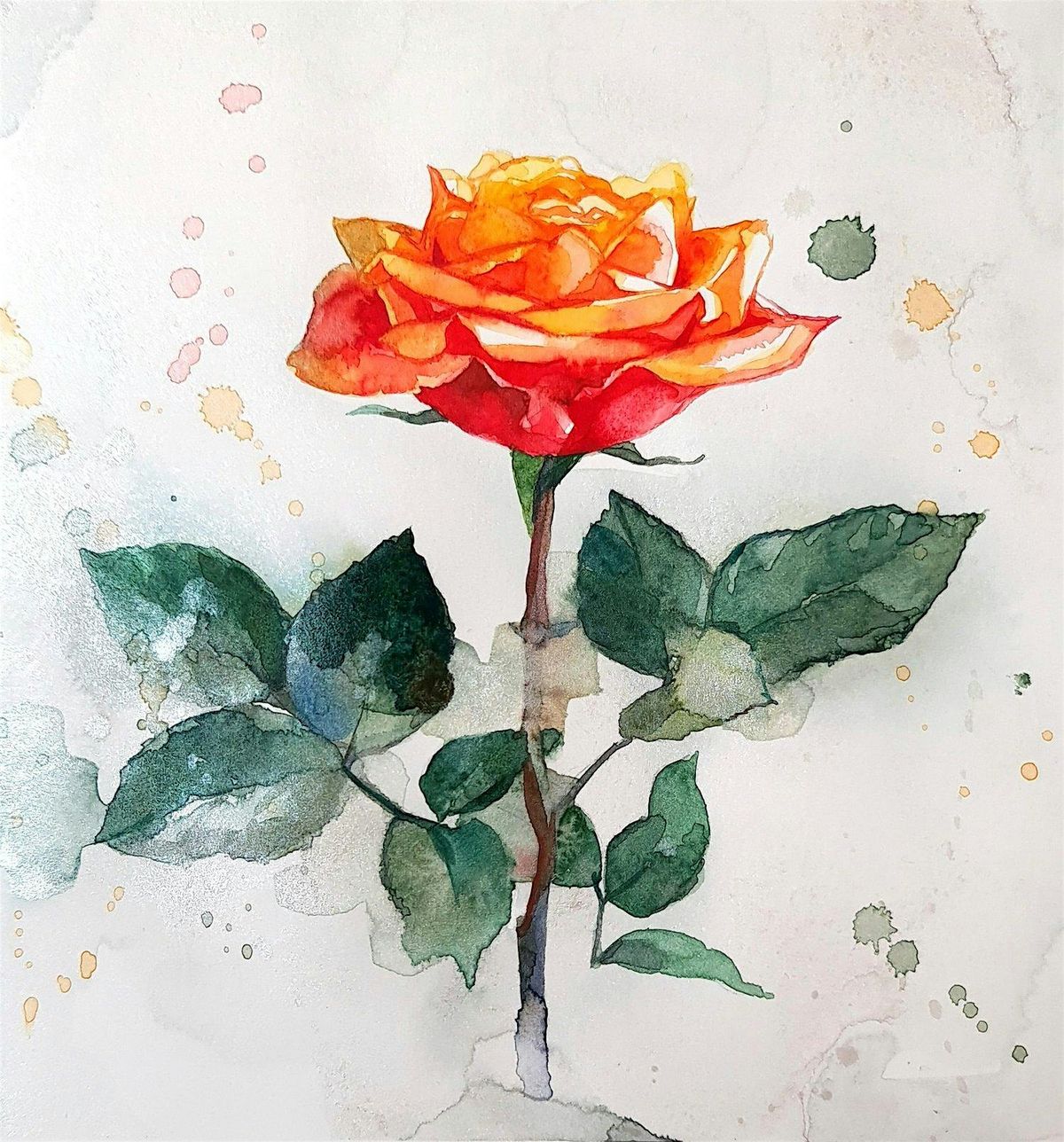 WINE AND WATERCOLOR - ROSE