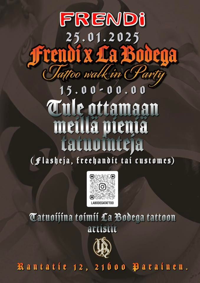 Frendi X La Bodega Tattoo walk in party