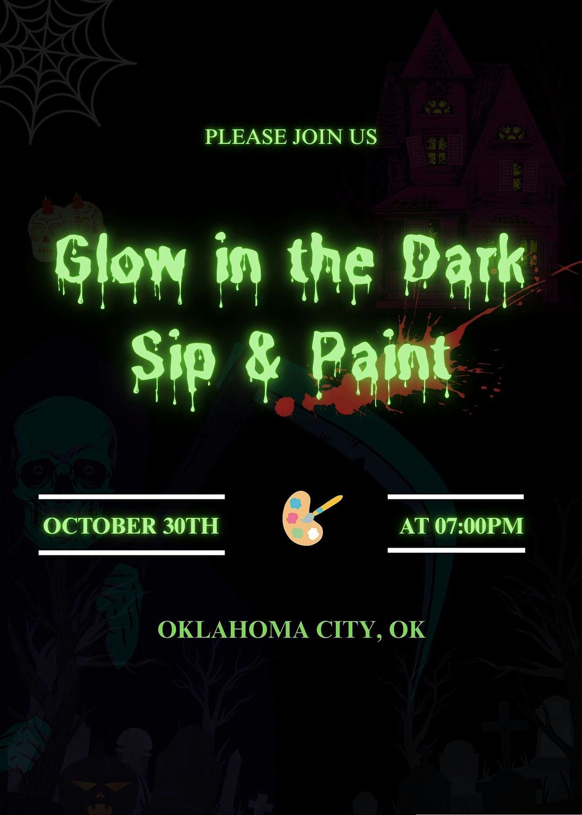 Glow in the Dark Sip & Paint