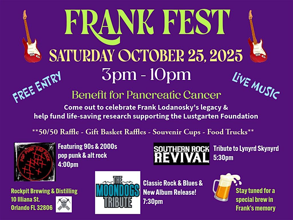 FRANK FEST - Benefit for Pancreatic Cancer