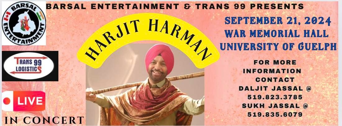 Dance the Night Away with Harjit Harman Live in Guelph!