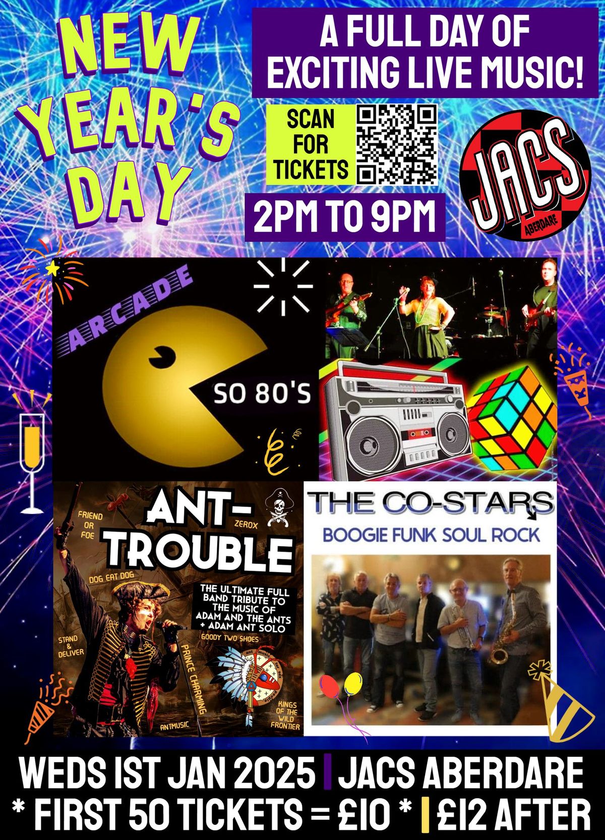 New Year's Day \u2605 Arcade So 80s \/ Ant-Trouble \/ The Co-Stars @ Jacs Aberdare