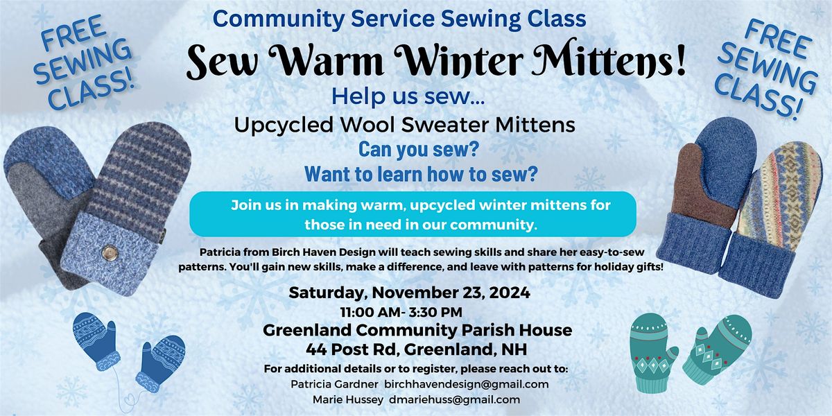 Free Mitten Sewing Class