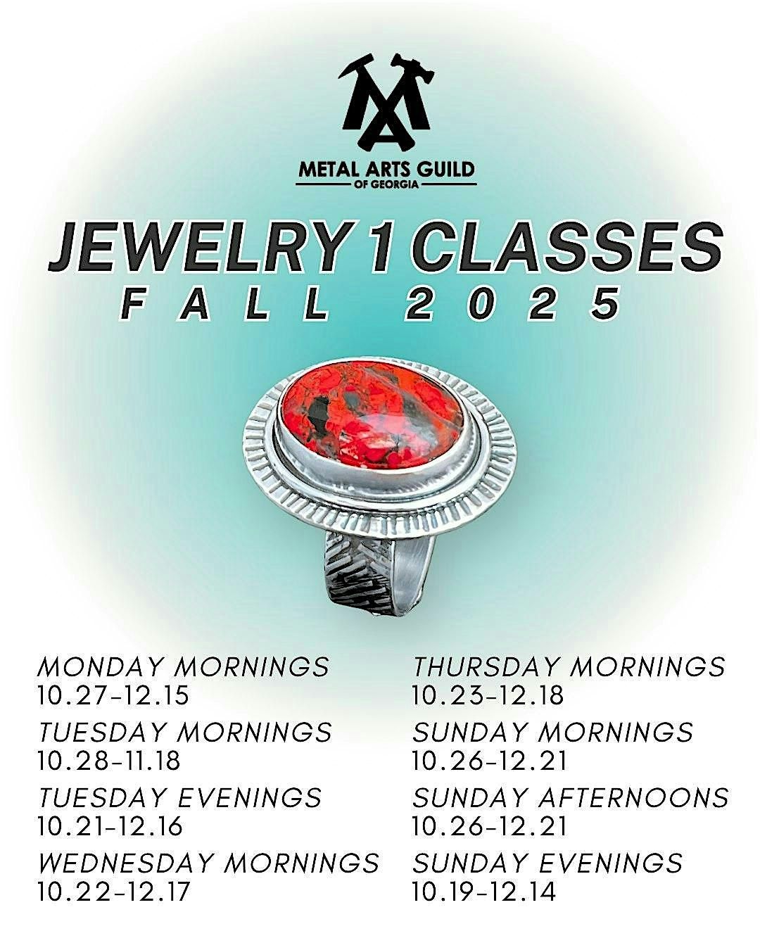 Learn to Make Jewelry! Jewelry 1 Weekly Classes at MAGG