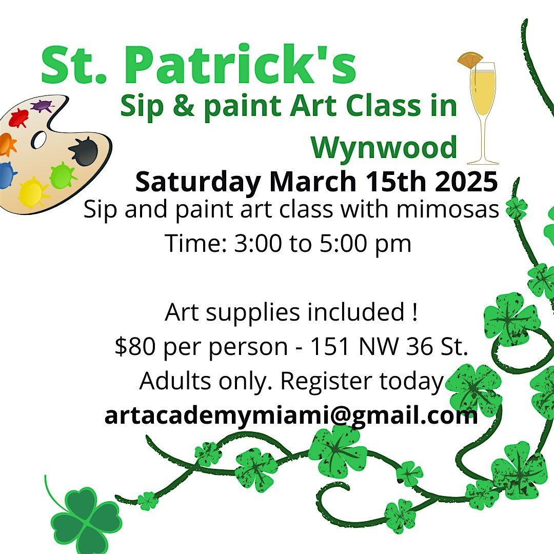 St Patrick's weekend art and mimosas event by Art Classes Miami