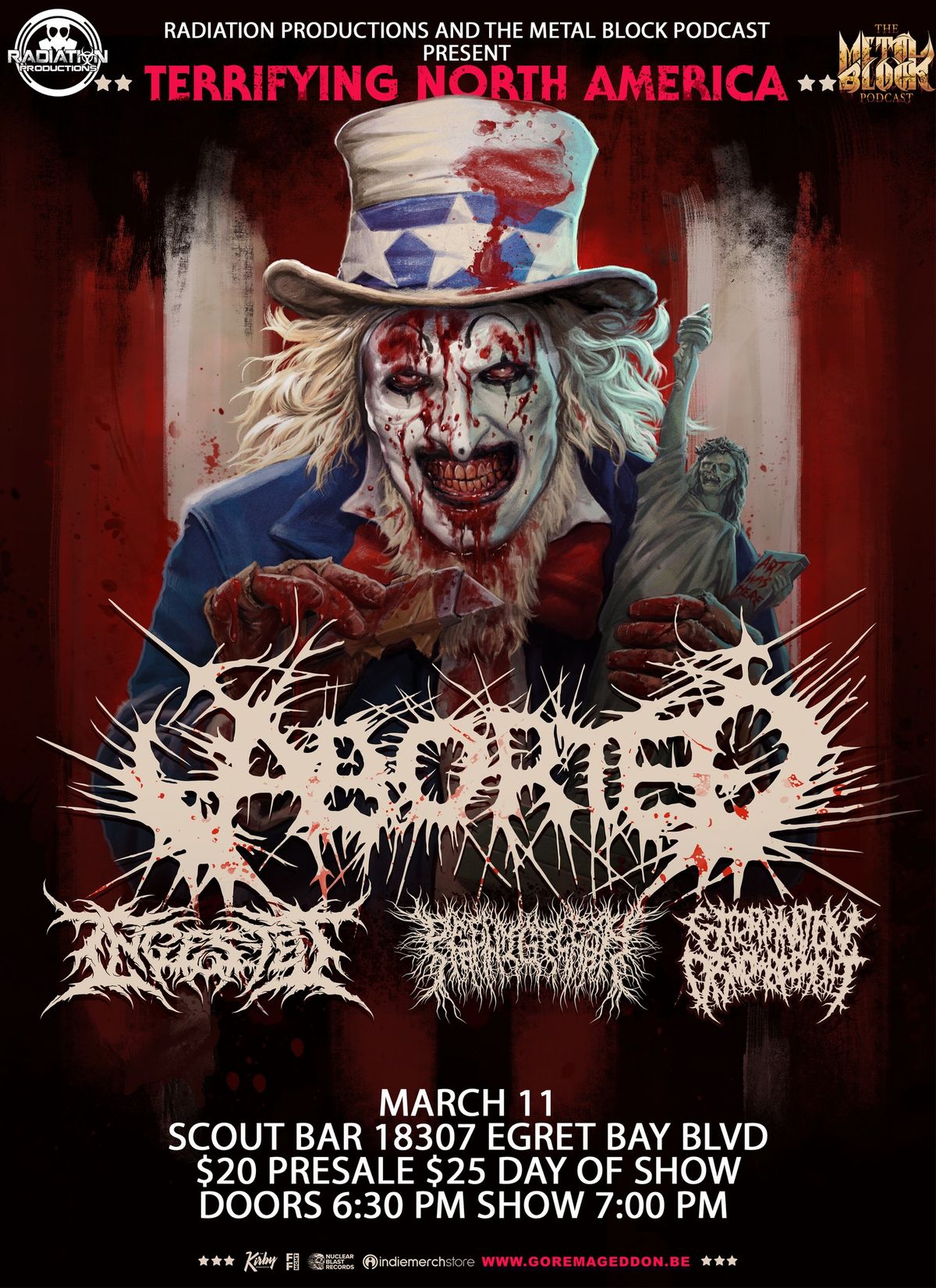 Aborted with Ingested - Peelingflesh at Scout Bar 