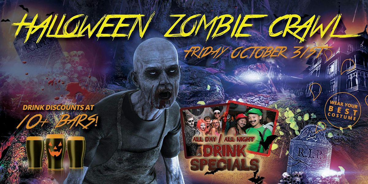 WASHINGTON DC ZOMBIE CRAWL - Halloween Bar Crawl - 10+ Bars - Oct 31st