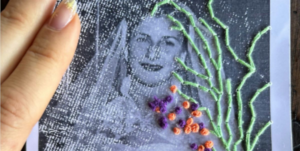 ThreaDNA: personal archive pictures embroidery x collaging
