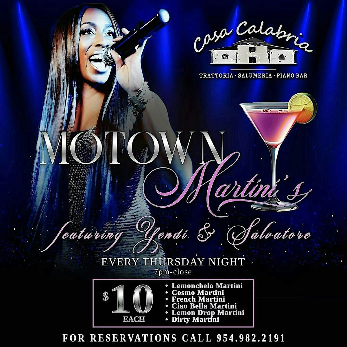 Motown Martini's Every Thursday Night 7Pm-Close