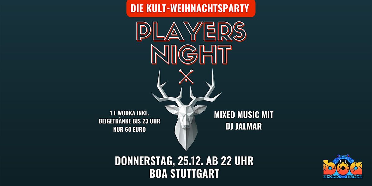 Die Kult-Weihnachtsparty in der Boa -Players Night - Do, 25.12.2025